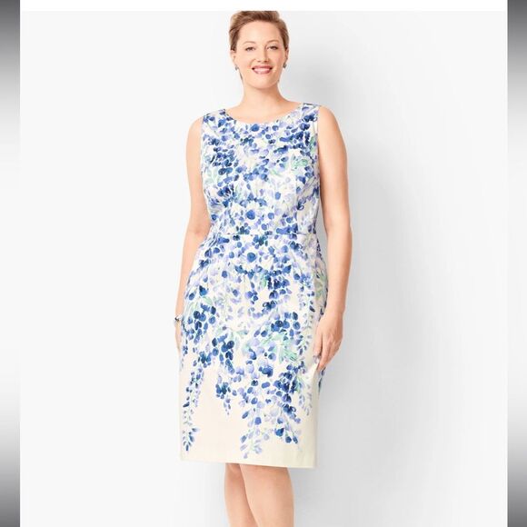 RSVP by Talbots Pastel Floral Sheath Dress Brunch Baby Shower Dress 4 - Picture 1 of 14